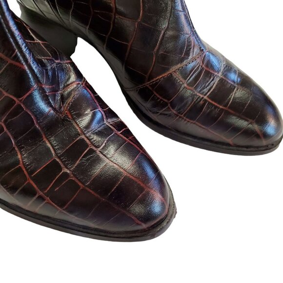 Seychelles Floodplain Croco Chelsea Heel Boots 7 - Picture 6 of 7